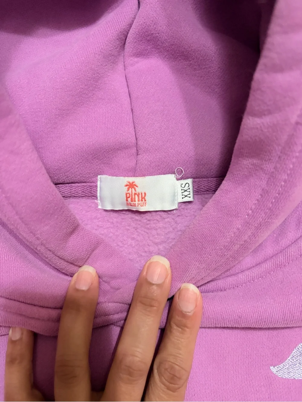 Purple pink palm puff hoodie